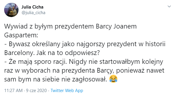 MISTRZOWSKA ODPOWIEDŹ byłego prezydenta Barcy xD